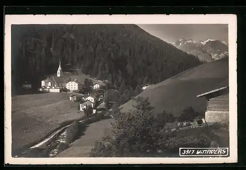 AK Vinaders, Ortsansicht mit Fluss aus der Vogelschau