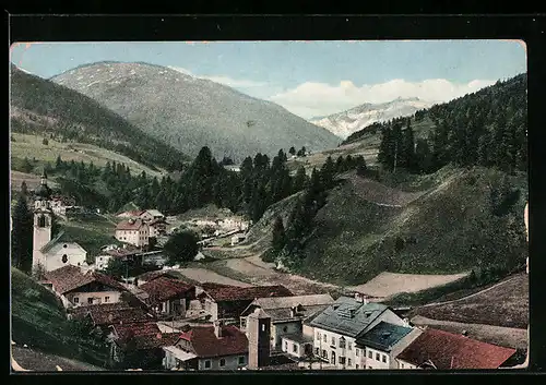 AK Gries a. B., Teilansicht mit Bergblick aus der Vogelschau