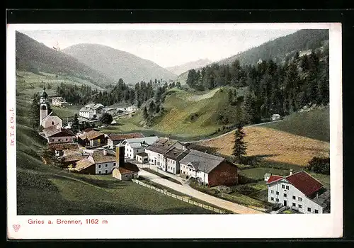 AK Gries a. Brenner, Gesamtansicht mit Umgebung aus der Vogelschau