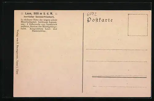 AK Lans, Ortsansicht gegen die Nockspitze