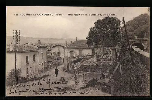 AK Les Roches-de-Condrieu, Quartier de la Fontaine, le Tunnel