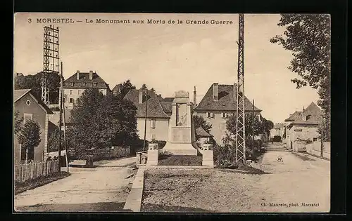 AK Morestel, Le Monument aux Morts de la Grande Guerre