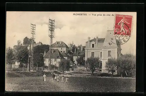 AK Morestel, Teilansicht mit Wiese