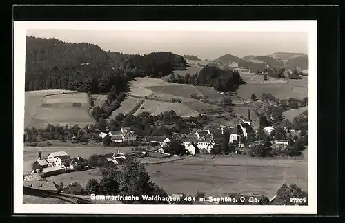 AK Waldhausen /Ob.-Do., Teilansicht mit Kirche