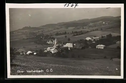 AK Ober Weissenbach, Ortsansicht mit Umgebung