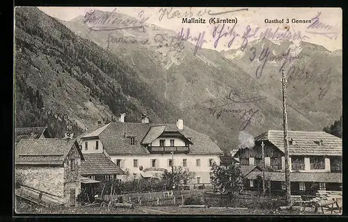 AK Mallnitz, Ansicht vom Gasthof 3 Gemsen