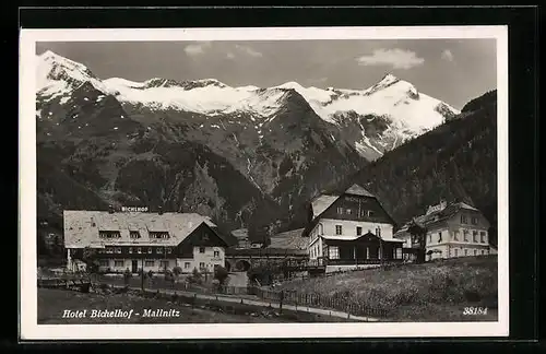 AK Mallnitz, Hotel Bichelhof, Bergpanorama