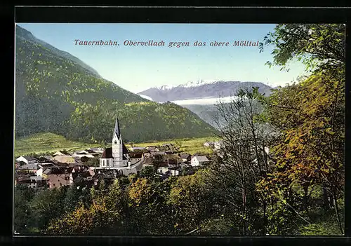 AK Obervellach, Teilansicht mit Blick in das obere Mölltal