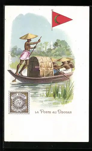 Lithographie La Poste au Deccan
