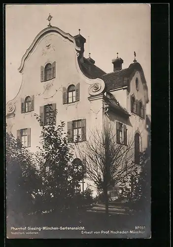 AK München, Gartenansicht vom Pfarrhof Giesing