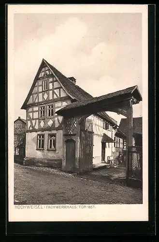 AK Hochweisel, Fachwerkhaus, Tor 1857