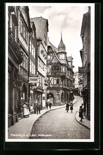 AK Marburg a.d. Lahn, Geschäfte in der Wettergasse