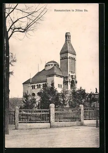 AK Zittau /Sa., Blick zum Krematorium