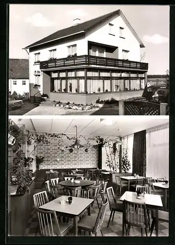 AK Schramberg-Heiligenbronn /Schwarzw., Gaststätte-Café Adlerstube - Haus und Speiseraum