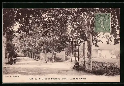 AK St-Jean-de-Bournay, Avenue et Gare