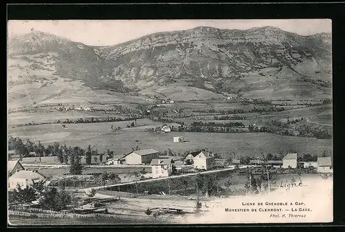 AK Monastier de Clermont, La Gare, Ligne de Grenoble a Gap