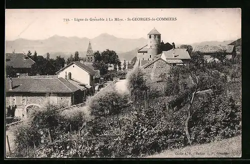 AK St-Georges-de-Commiers, Panorama, Ligne de Grenoble à La Mûre