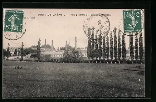 AK Pont-de-Chéruy, Vue générale des Usines Grammont