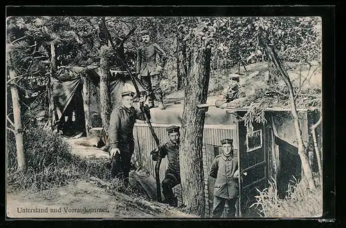 AK Unterstand und Vorratskammer, Schützengraben