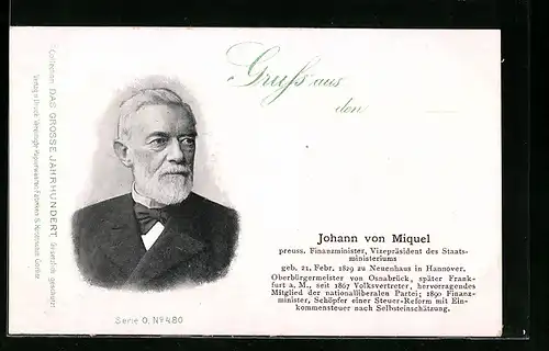 AK Johann von Miquel, preuss. Finanzminister