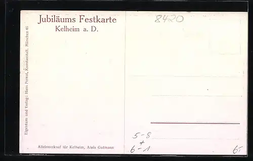 Künstler-AK Kelheim, Jahrhundertfeier in der Befreiungshalle 1913, Deutsche Soldaten mit Fahne, Befreiungskriege