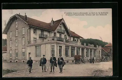 AK Schlucht, Deutsch-Französische Grenze auf der Schlucht