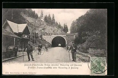 AK Deutsch-Französische Grenze zwischen Wesserling und Bussang