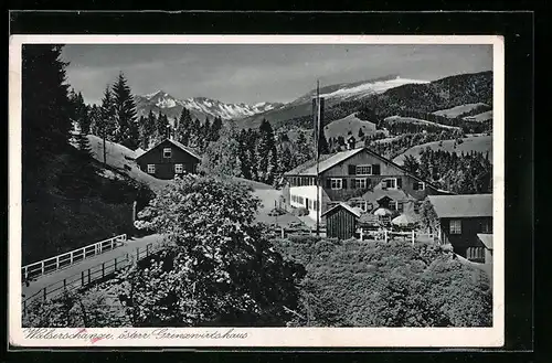 AK Walserschanze, Österr. Grenzwirtshaus, Grenze