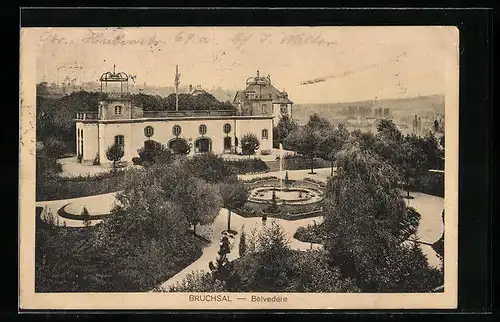 AK Bruchsal, Belvedere mit Grünanlage