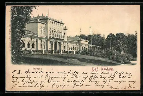 Relief-AK Bad Nauheim, Blick zum Kurhaus