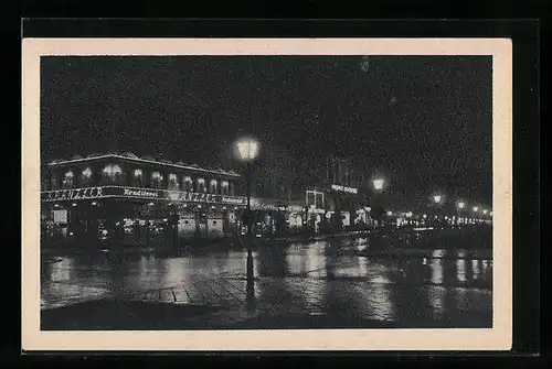 AK Berlin, Unter den Linden bei Nacht