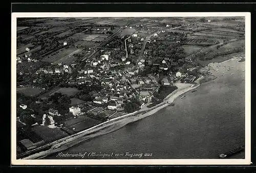 AK Niederwalluf /Rheingau, Ortsansicht vom Flugzeug aus