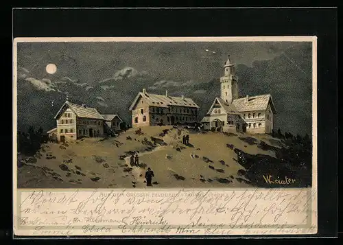 Lithographie Feldberg / Taunus, Häuser auf dem Grossen Felberg