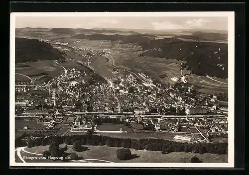 AK Ebingen, Ortsansicht vom Flugzeug aus