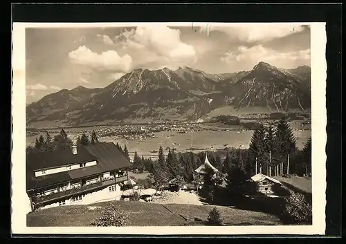 AK Oberstdorf /bayer. Allgäu, Gaststätte Bergkristall mit Bergen