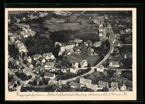 AK Schömberg /Schwarzwald, Ortsansicht vom Flugzeug aus
