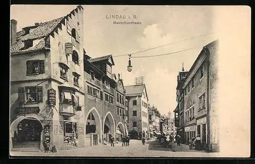 AK Lindau i. B., Blick in die Maximilianstrasse