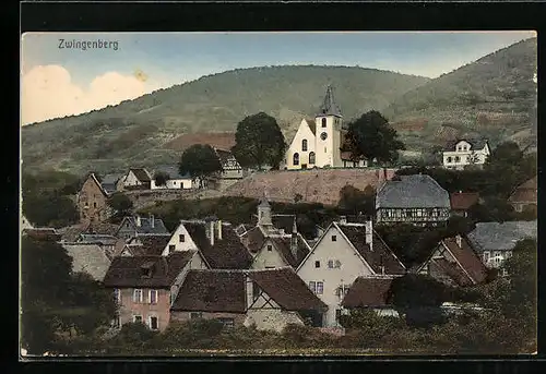 AK Zwingenberg, Ortsansicht mit Kirche
