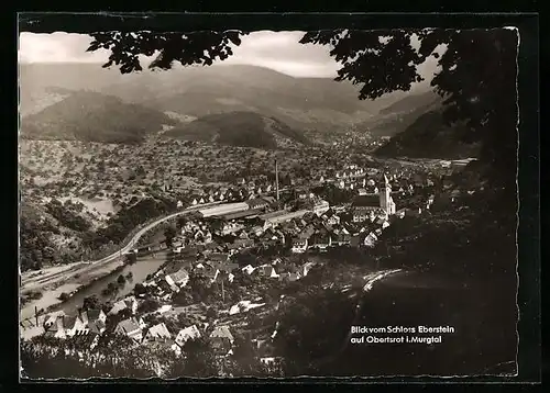 AK Obertsrot i. Murgtal, Blick von Schloss Eberstein auf den Ort