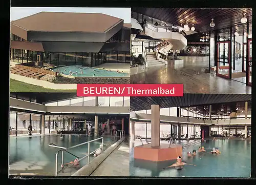 AK Beuren, Thermalbad, Innenansicht, Aussenbecken