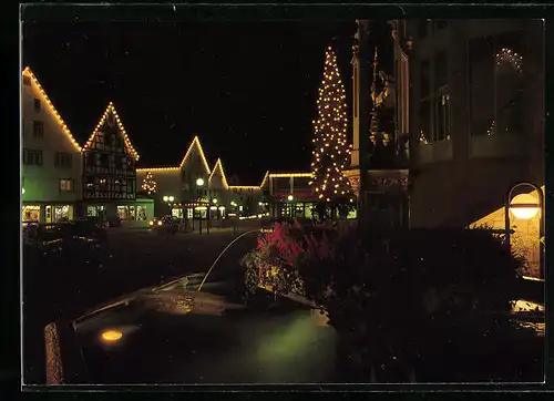 AK Dettingen /Erms, Festlich beleuchteter Weihnachtsmarkt