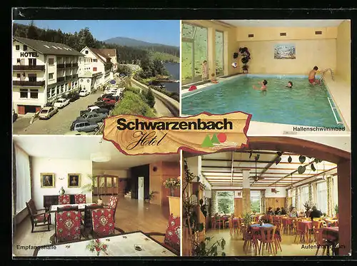 AK Forbach-Schwarzenbach, Schwarzenbach Hotel von Familie Lawall, Schwimmbad, Empfang