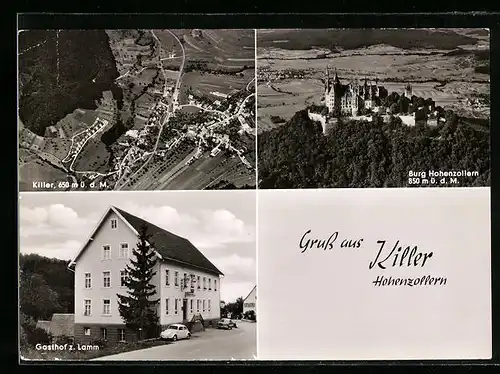 AK Killer /Hohenzollern, Gasthaus zum Lamm, Burg Hohenzollern, Teilansicht