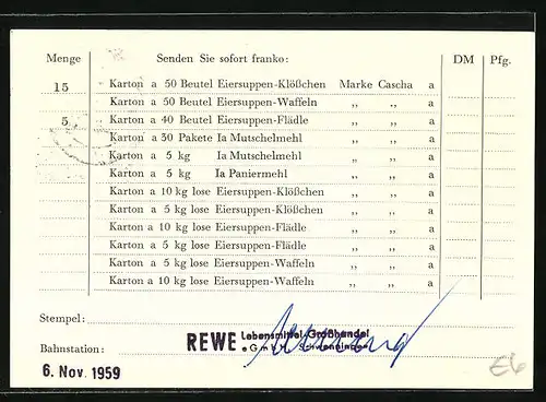 AK Esslingen a. Neckar, Cascha-Fabrikvertretung E. Eppler, Plochinger Str. 33 A, Reklame für Cascha Eier-Suppen-Klösschen