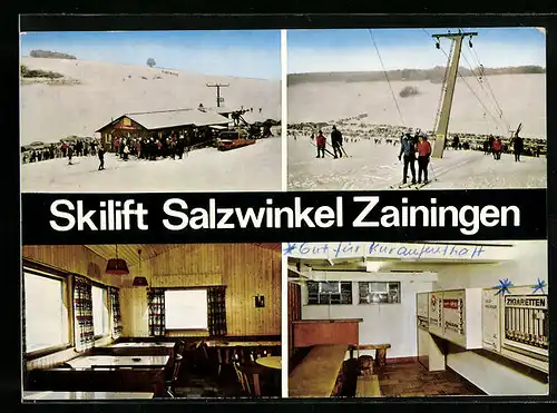 AK Zainingen, Gasthaus am Skilift Salzwinkel, Innenansichten