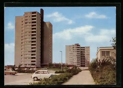 AK Nürtingen-Rossdorf, Strassenpartie mit Hochhäusern