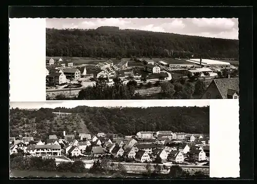 AK Neckartenzlingen /Kreis Nürtingen, Teilansicht mit Strassenpartie, Panorama