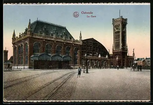 AK Ostende, La Gare, Bahnhof