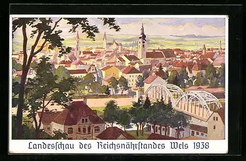 Künstler-AK Wels, Landesschau des Reichsnährstandes 1938