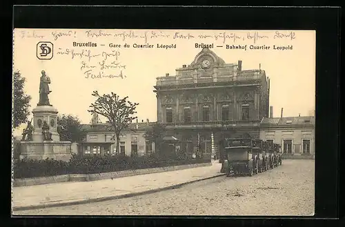 AK Brüssel / Bruxelles, Bahnhof Quartier Leopold